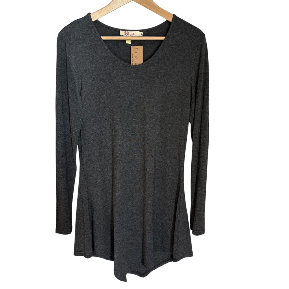 Aryeh Gray Asymmetrical Tunic NWT Size‎ M Flowy Bohemian Relaxed Fit